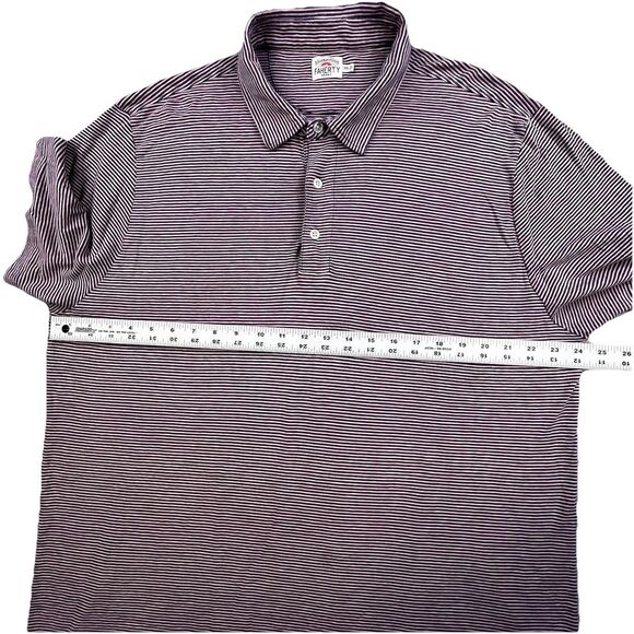 Faherty Isle Polo Shirt Men's XXL Pink Gray Striped Organic Cotton Preppy Modern - Picture 9 of 10
